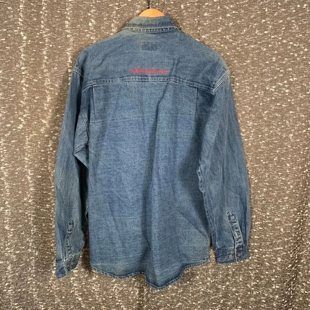 Vtg 80s Levis Denim Shirt Medium America Original Sweater Tag Trailerworld Promo